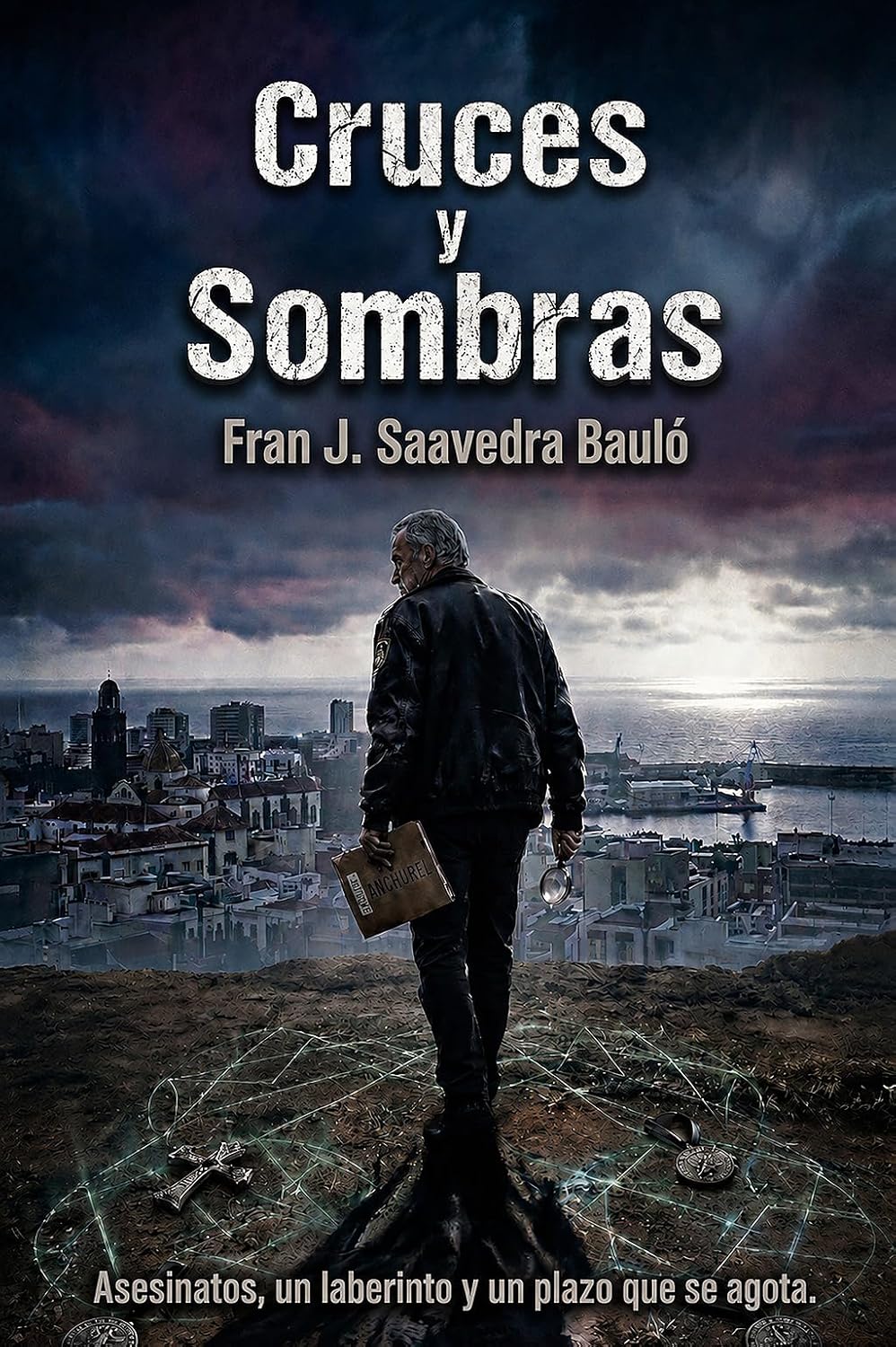 Portada de la novela Cruces y Sombras, de Fran J. Saavedra Bauló